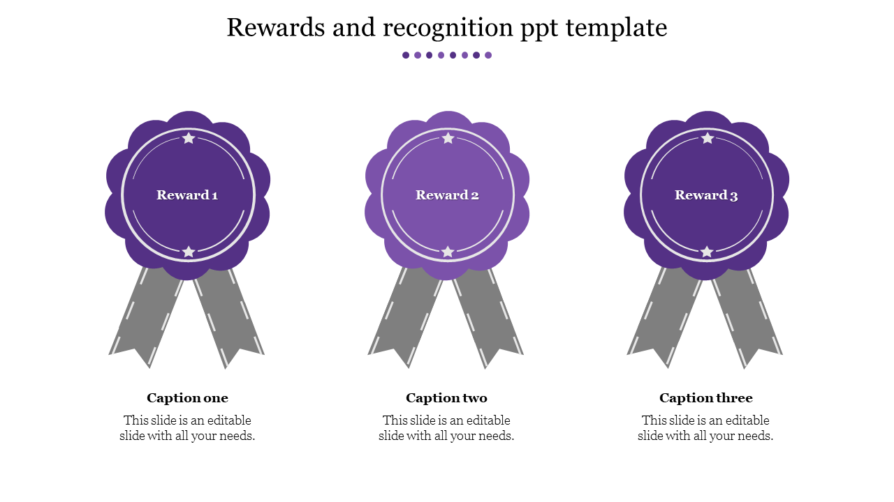 Rewards and recognition ppt template-Purple